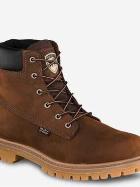 Red Wing Shoes Brown Leather Lace-Up Work Boot